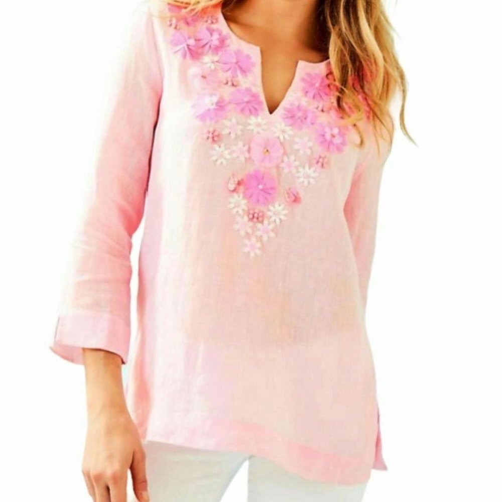 NWT Lilly Pulitzer Amelia Island Tunic Pink Tropics Sz XS
